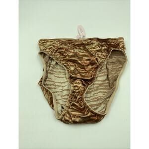 Victoria's Secret VTG Second Skin Satin Tiger Print Hi Cut Brief Panties Large